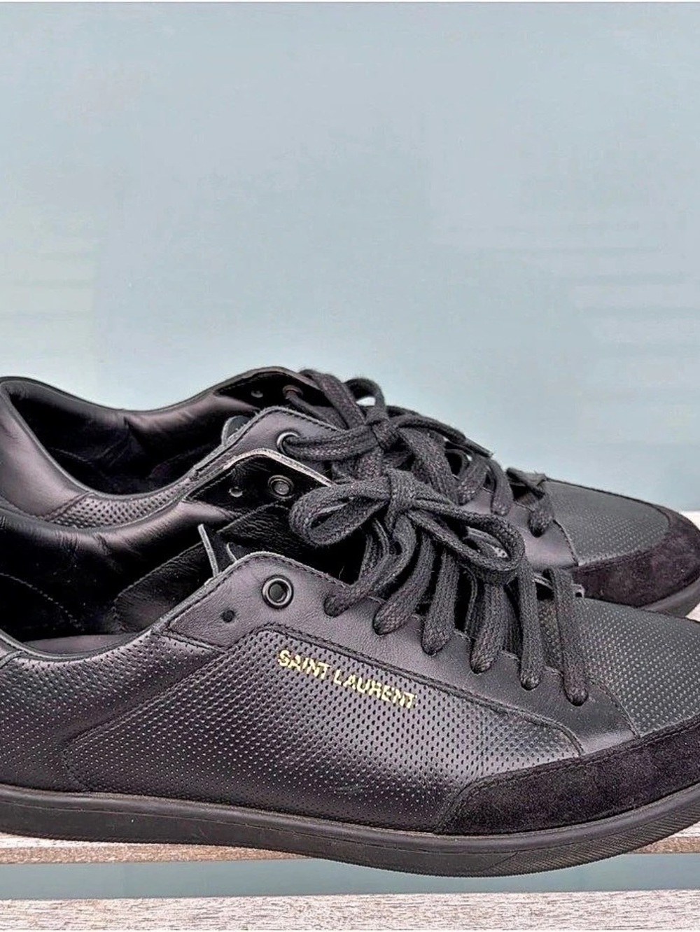 Saint Laurent Court Classic SL/06 Black Leather Sneakers EU 44